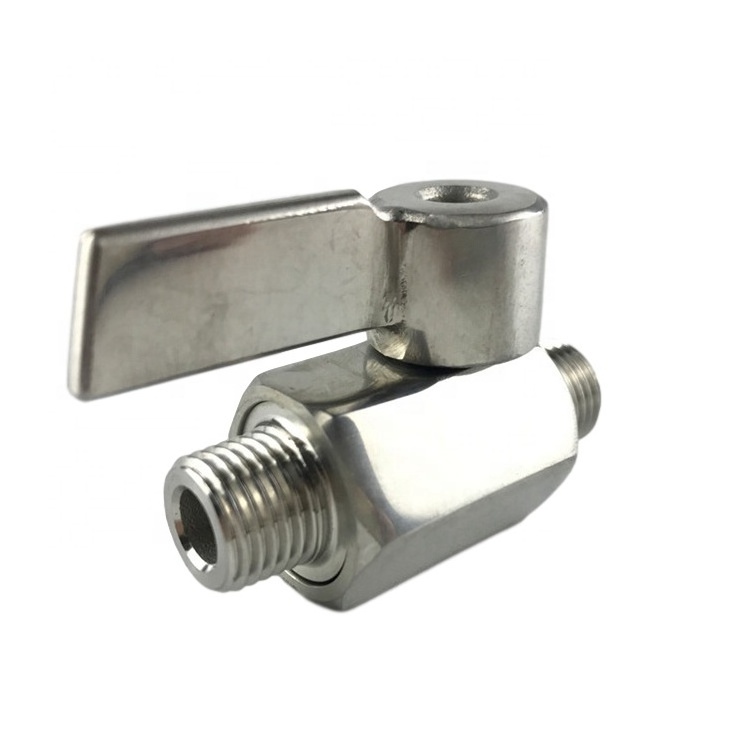 Stainless Steel Mini Ball Valve for Brewing 1/8 1/4 3/8 1/2 3/4 1 BSP NPT Male to Male