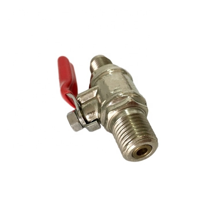 1/4inch MPT x 1/4inch MFL Brass Shut Off Ball Valve with Mini Check Valve for Home Brew Gas manifold