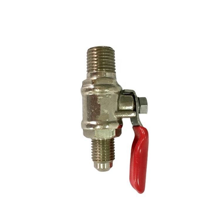 1/4inch MPT x 1/4inch MFL Brass Shut Off Ball Valve with Mini Check Valve for Home Brew Gas manifold