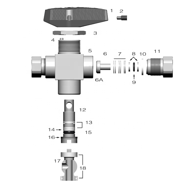 6000Psi High Pressure Cng Gas Dispenser 3-way Ball Valve