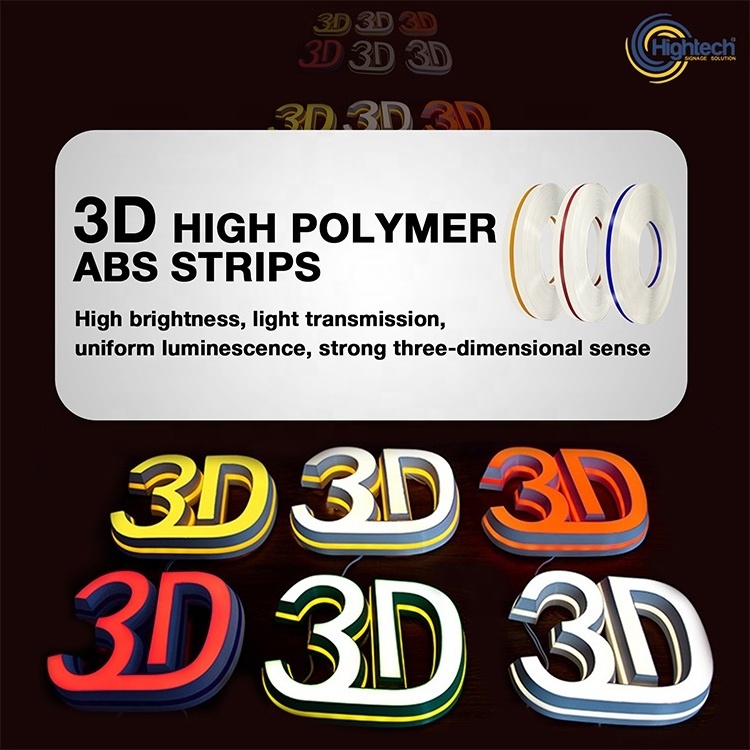 Led 3D high polymer ABS strips Channelume aluminum coils profile strip for channel letter and light box led edge rolls