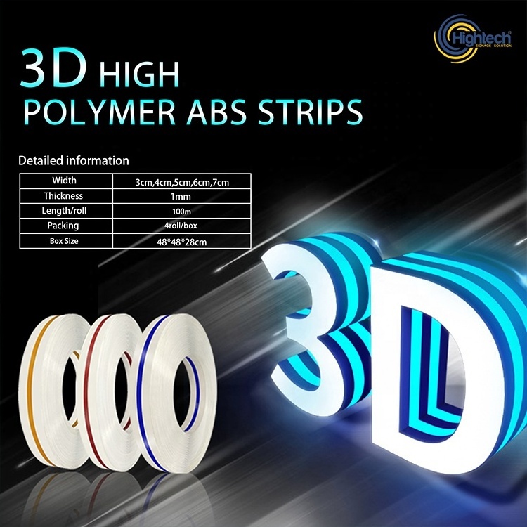 Led 3D high polymer ABS strips Channelume aluminum coils profile strip for channel letter and light box led edge rolls