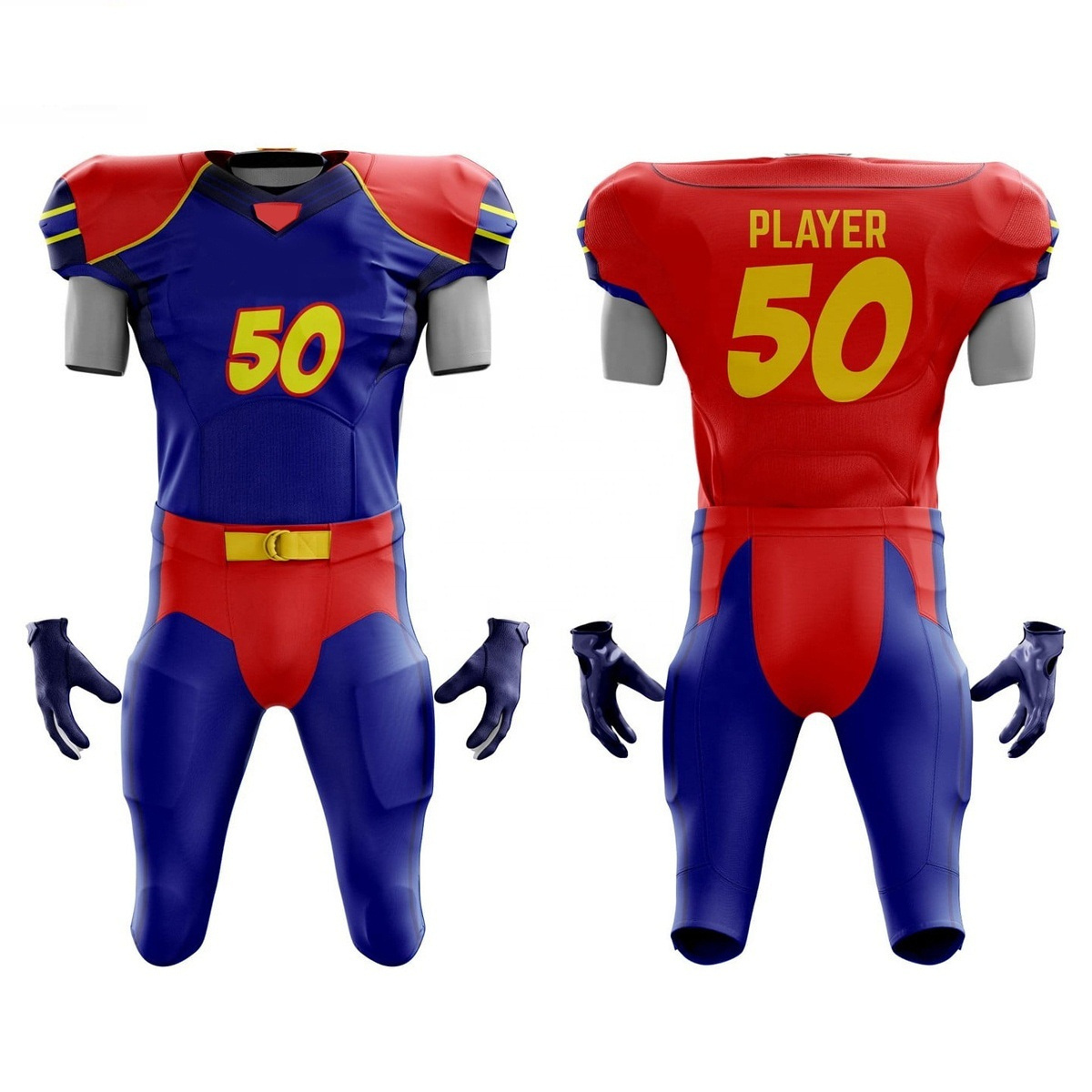 High-quality Embroidered Men Quick-dry American Football Uniforms Customized Logo Breathable football uniform Cotton  jerseys