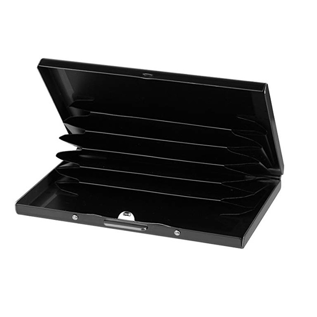 Mens Creative metal stainless steel black titanium brushed business card holder