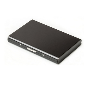 Mens Creative metal stainless steel black titanium brushed business card holder