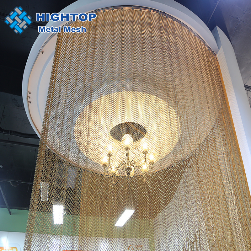 Metal Mesh Curtain Cascade Coil Drapery Decorative Wire Mesh For Cabinets