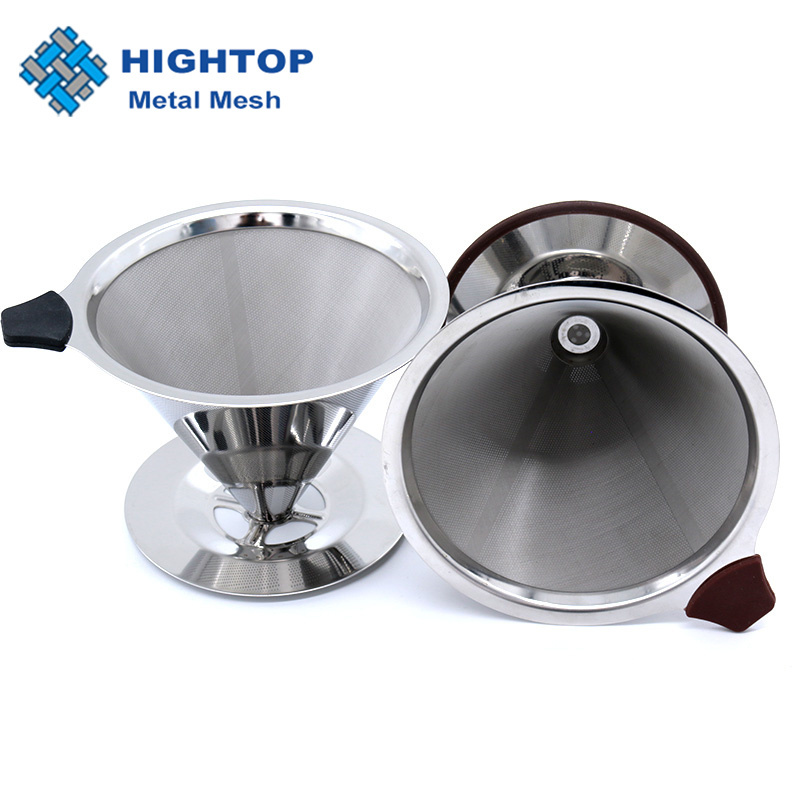 Reusable 304 Stainless Steel Drip Cone Coffee Maker Filter Pour Over Coffee Dripper