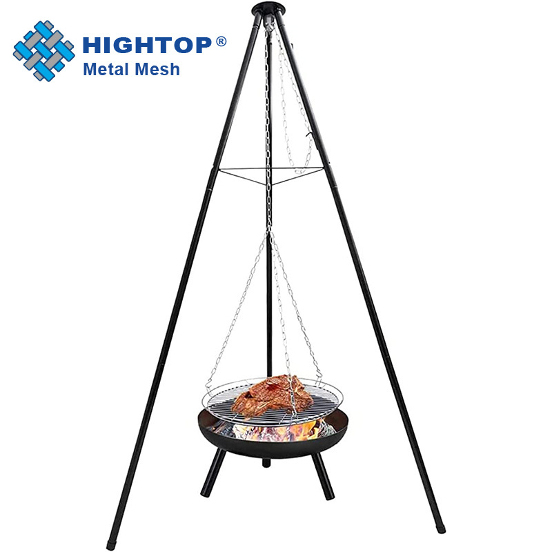 Stainless Steel Round Fire Pit Bbq Grill Cooking Grate For Outdoor Bbq Picnic