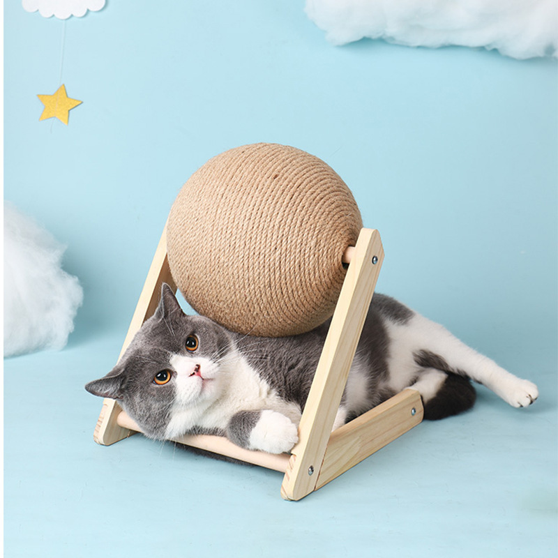 Cat Scratcher Toy Pet Scratching Post Toys for Cats Sisal Rope Ball Grinding Paw Cat Scratching Ball