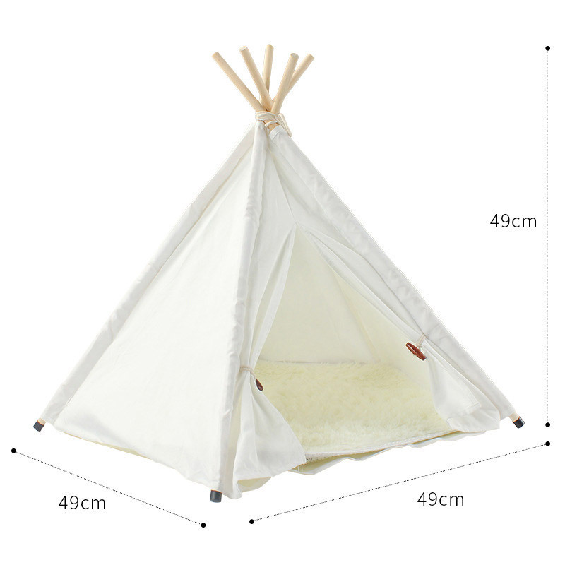 Customized Colors Pet Outdoor Travel Polyester Wood Solid Camping Dog Cat Teepee Tent