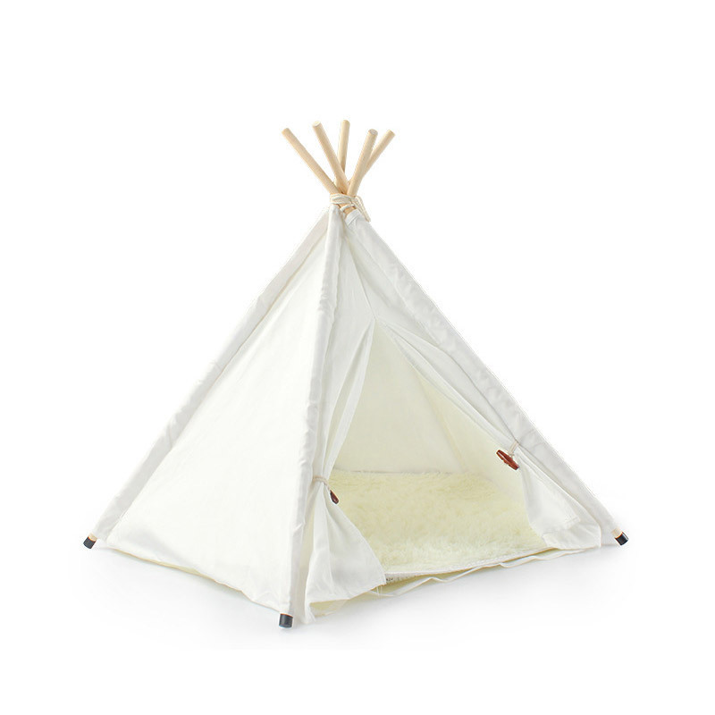 Customized Colors Pet Outdoor Travel Polyester Wood Solid Camping Dog Cat Teepee Tent