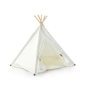 Customized Colors Pet Outdoor Travel Polyester Wood Solid Camping Dog Cat Teepee Tent