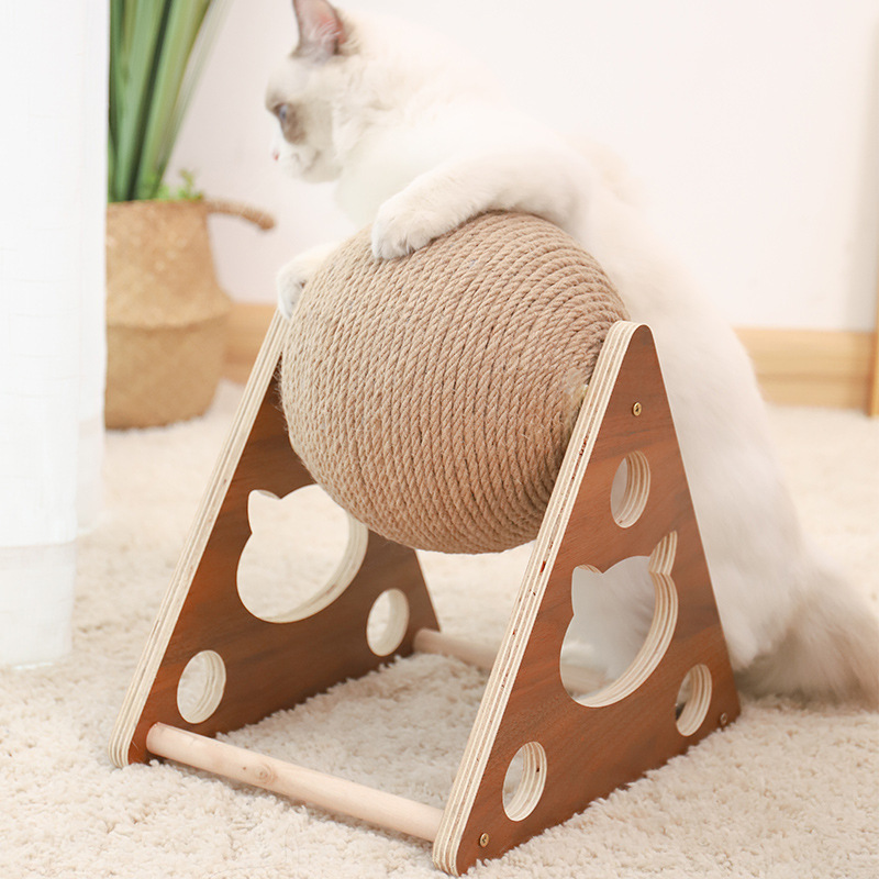 Cat Scratcher Toy Pet Scratching Post Toys for Cats Sisal Rope Ball Grinding Paw Cat Scratching Ball