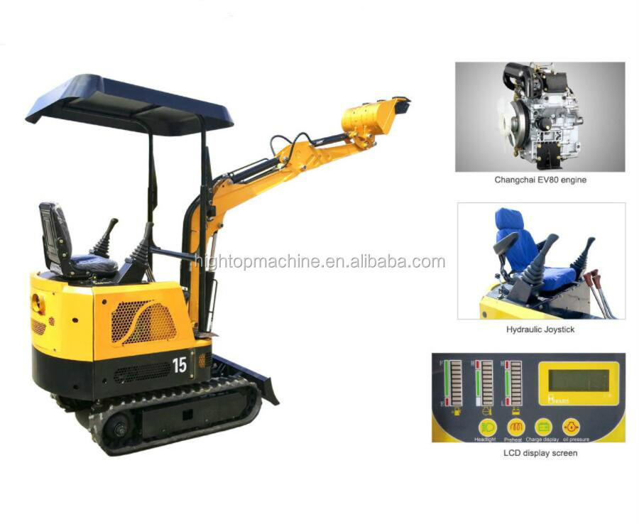 China cheap economic 1.5 ton 1500 KG mini hydraulic crawler excavator swing boom / HT15/ CE ISO EPA/pro /EU 5/ farm garden