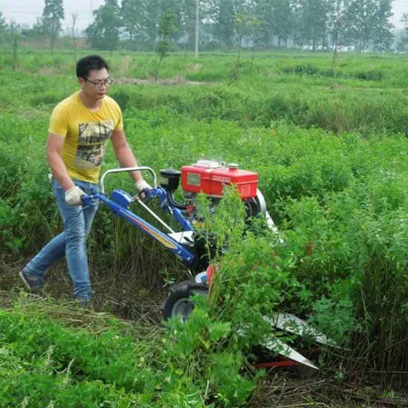 Farm Two Wheels Self Propelled Reaper Harvesting Machine Mini Paddy Reaper Binder Machine