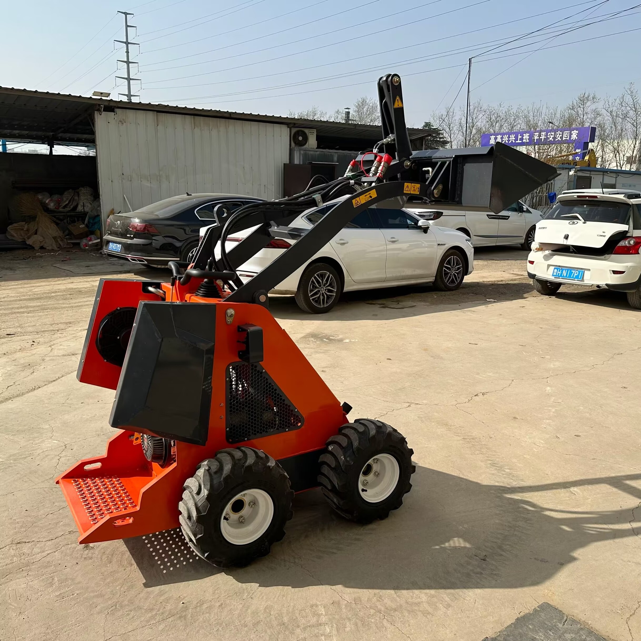 Snow plow for skid steer loader  360KG  Mini Track Skid Steer Loader with EPA 4tire