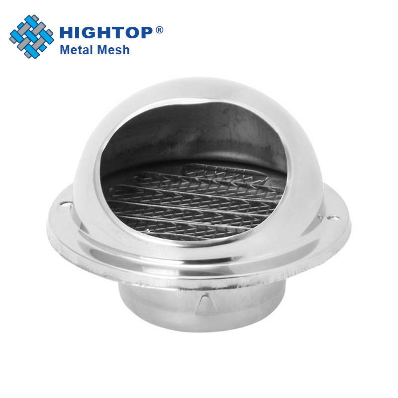 304 Stainless Steel Round Exhaust Grille Louvered Air Vent With Screen Mesh External Wall Dryer Vent Cover