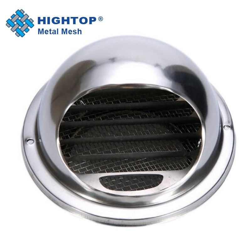 304 Stainless Steel Round Exhaust Grille Louvered Air Vent With Screen Mesh External Wall Dryer Vent Cover