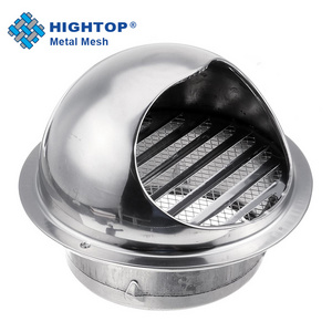 304 Stainless Steel Round Exhaust Grille Louvered Air Vent With Screen Mesh External Wall Dryer Vent Cover