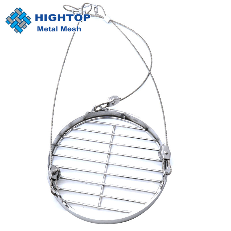 80 Cm Food Grade Swing Grate Stainless Steel Camping Swivel Grill Round Hanging Grill Grate For Tripod With Rope And Chain