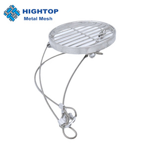 80 Cm Food Grade Swing Grate Stainless Steel Camping Swivel Grill Round Hanging Grill Grate For Tripod With Rope And Chain