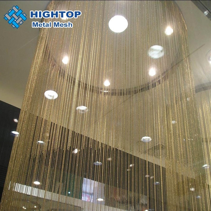 Decorative aluminum link mesh/ metal chain link fly screen mesh door curtain