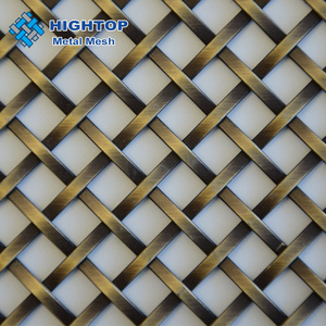 Furniture Cabinet Door Bronze Decorative Stainless Steel Metal Flat Wire Woven Mesh