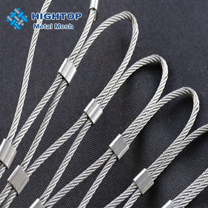 AISI 316 Architectural Rope Diamond Ferrule Type Flexible Stainless Steel Wire Cable Mesh