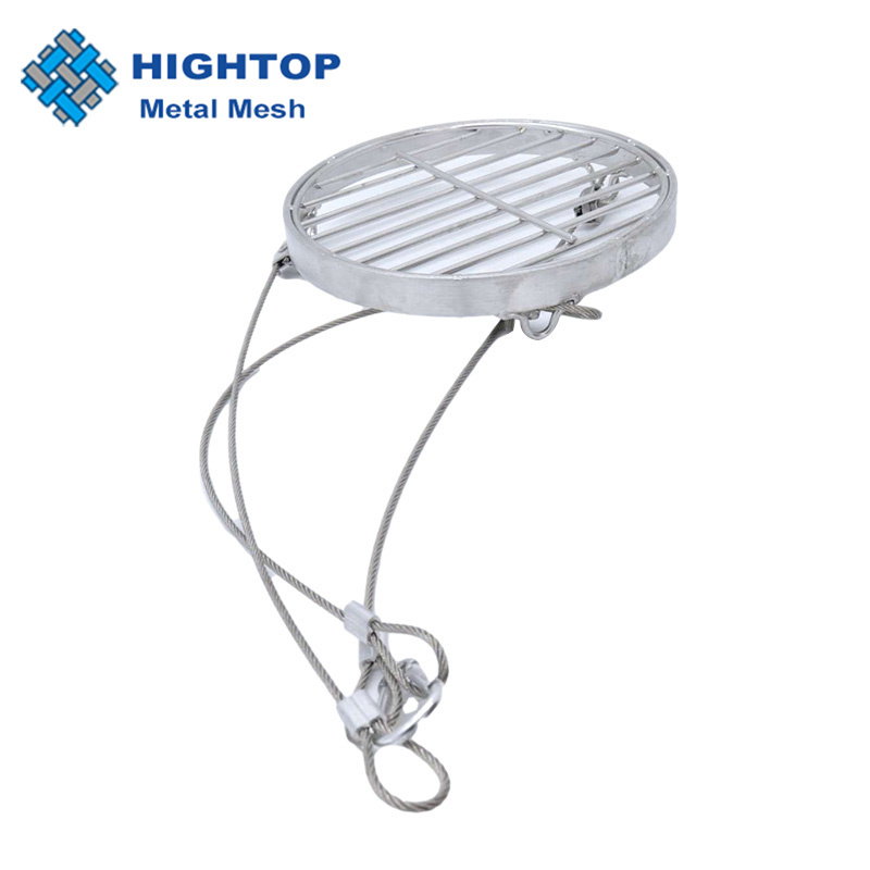 Non-stick portable hanging camping tripod grill barbecue stainless steel hanging BBQ Grill grate with rope or chain