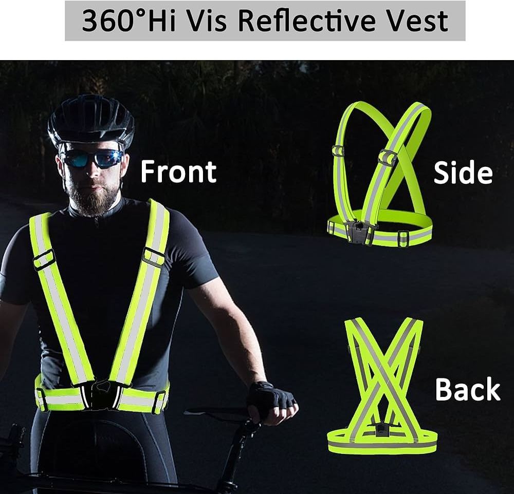 High Visibility Reflective Safety Vest Running Gear for Cycling Construction Walking Adjustable Outdoor Running Vest