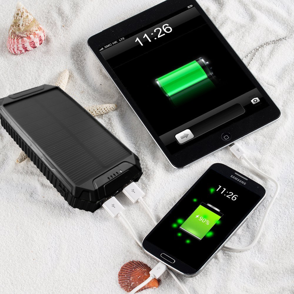 Aluminium Alloy Ultra Thin Solar Power Bank 10000mah Usb Solar Panel Power Bank Charger For Mobile Phone