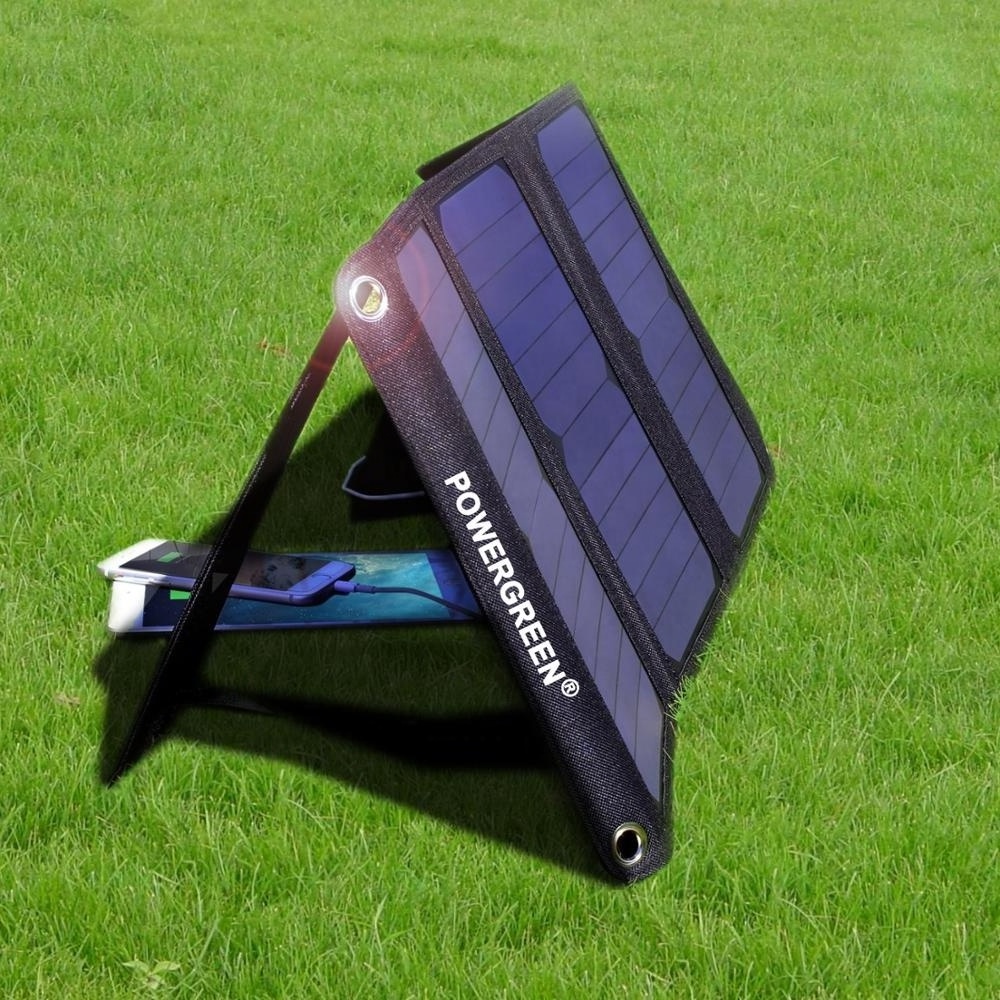 China Price 21W Outdoor Monocrystalline Portable Foldable Flexible Power Solar Portatil Panel Panels Kit