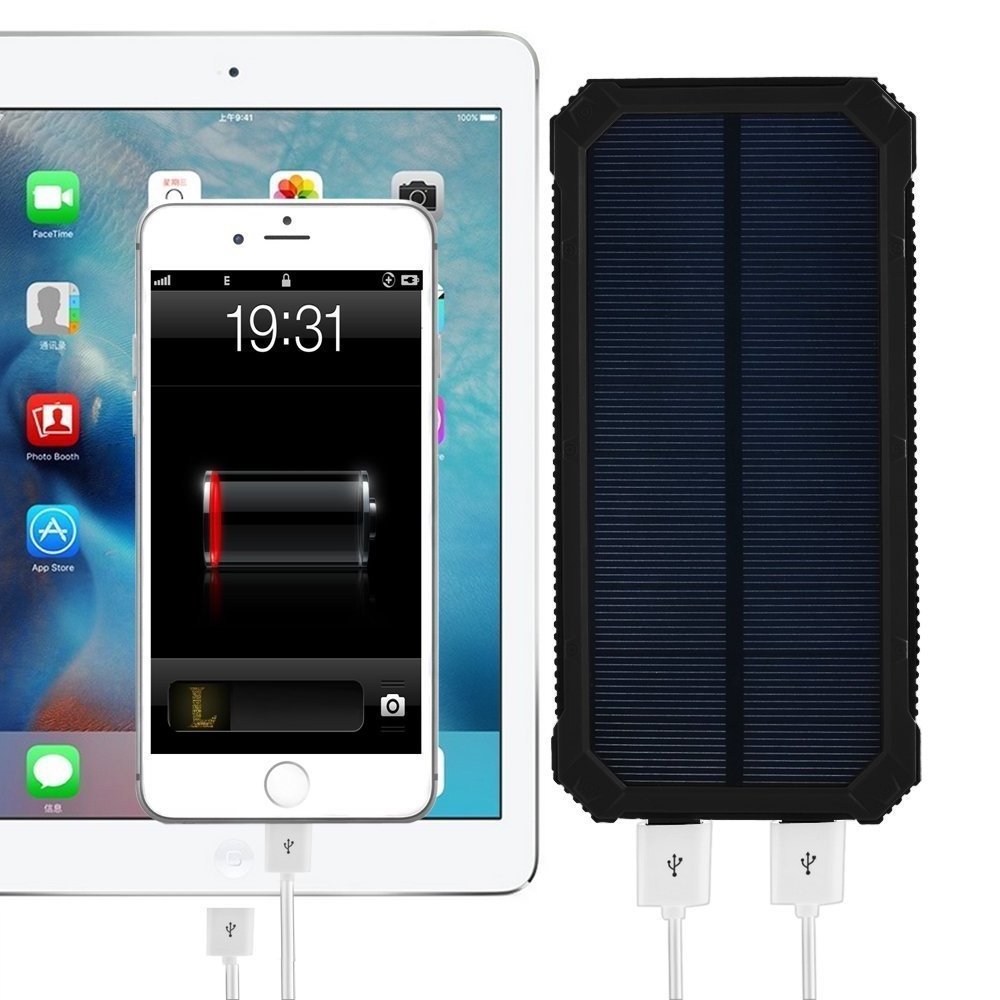 New Product Custom Solar Panel Powerbank Portable Solar Charger 15000mAh Solar Power Banks For Cell Phone