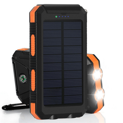 PowerGreen Waterproof USB Solar Power Bank 10000mah ROHS Battery Charger with LED Light Solar Cell Phone Charger