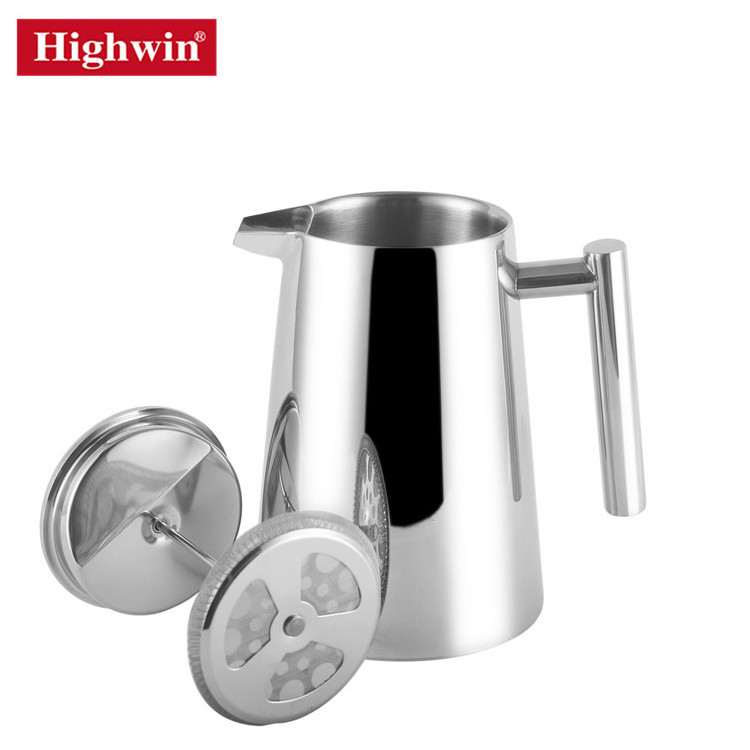 Highwin Factory Sales Directly Yellow Painting Stainless Steel Double Wall French Coffee Press 34 Oz Pot