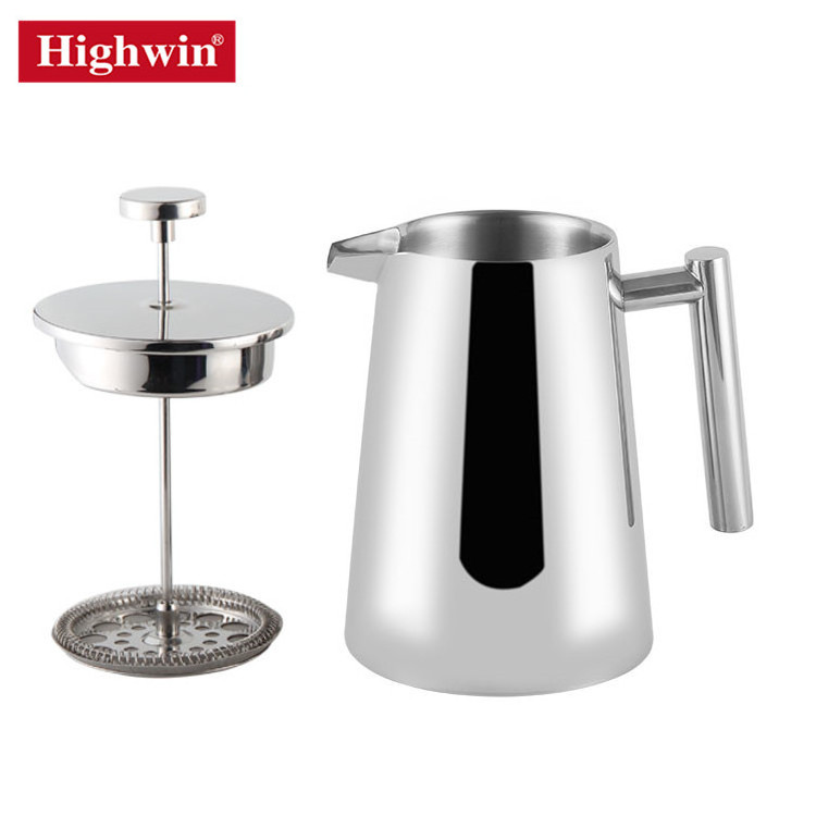 Highwin Factory Sales Directly Yellow Painting Stainless Steel Double Wall French Coffee Press 34 Oz Pot