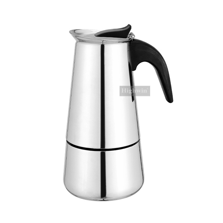 Manufacture Customized Italian 2/4/6/10 Cup Moka Pot Stainless Steel Moka Pot Coffee Maker