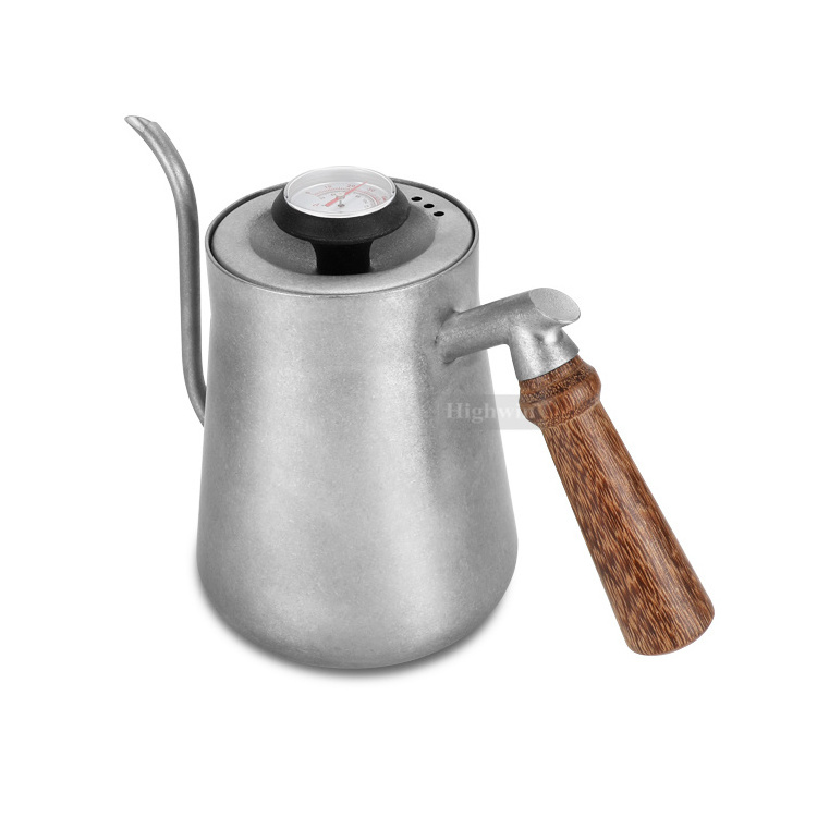 HIGHWIN Stainless Steel Gooseneck Kettle with Thermometer Pour Over Coffee Kettle