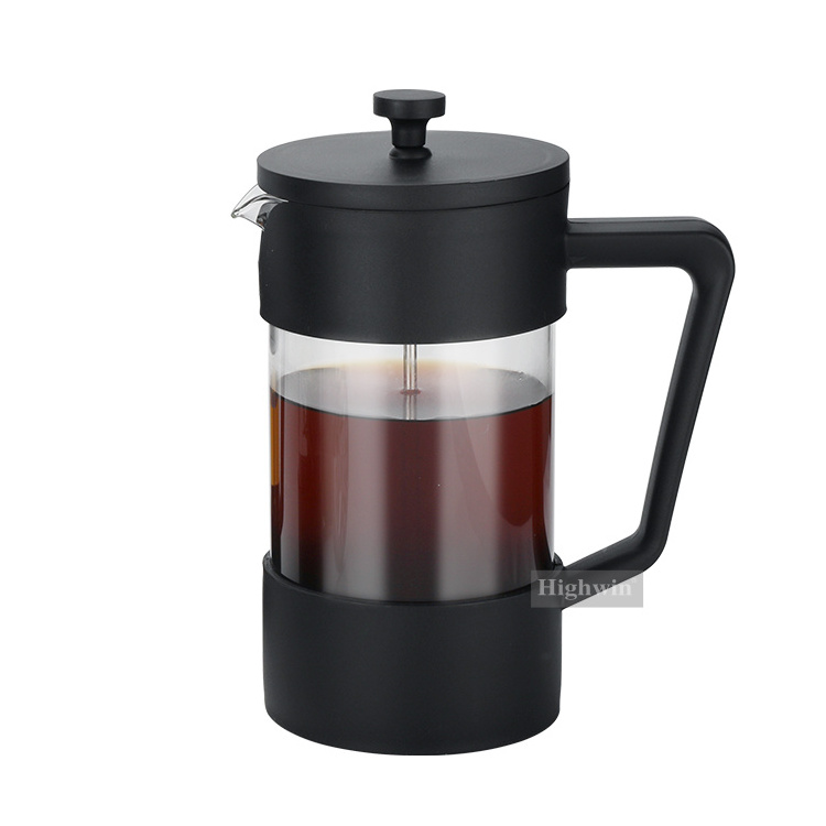 High Quality Plastic Frame  and Borosilicate Glass  Coffee Press For Plunger French Press