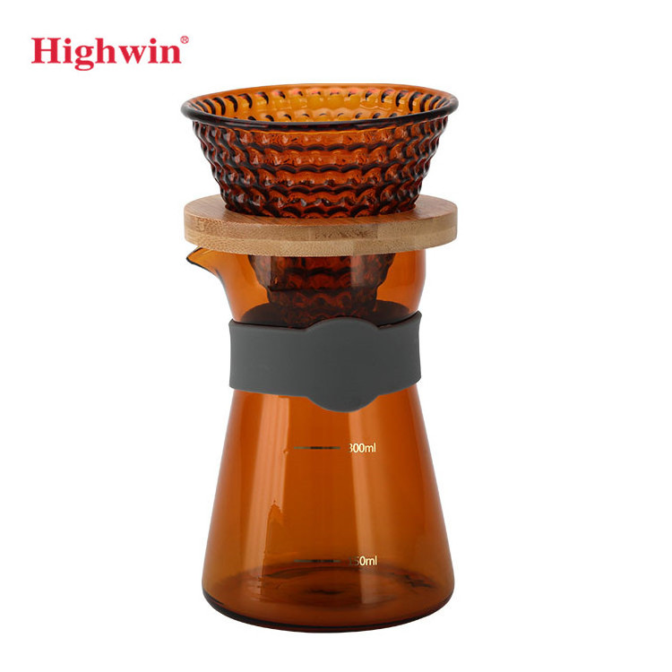 Highwin Factory Glass Coffee Dripper Set Pour Over Coffee Maker