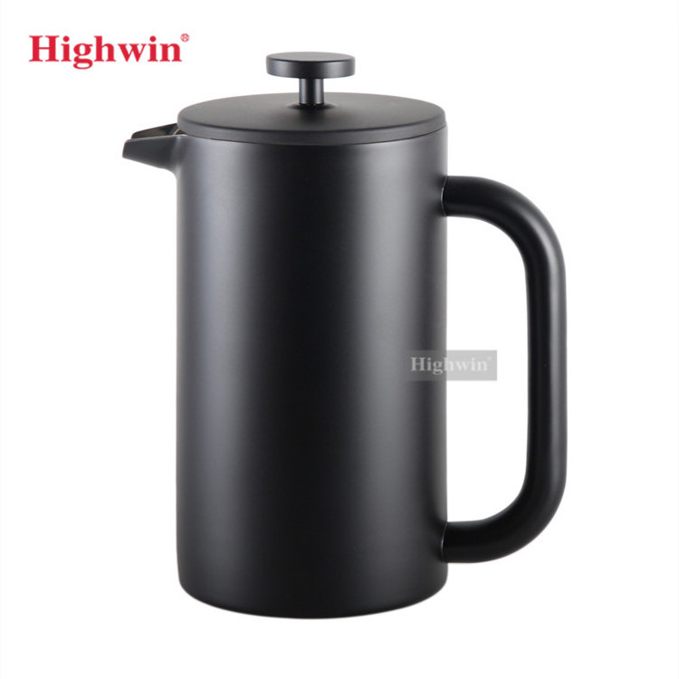 HIGHWIN Portable Manual Cold Brew Coffee Maker Stainless Steel French Coffee Press