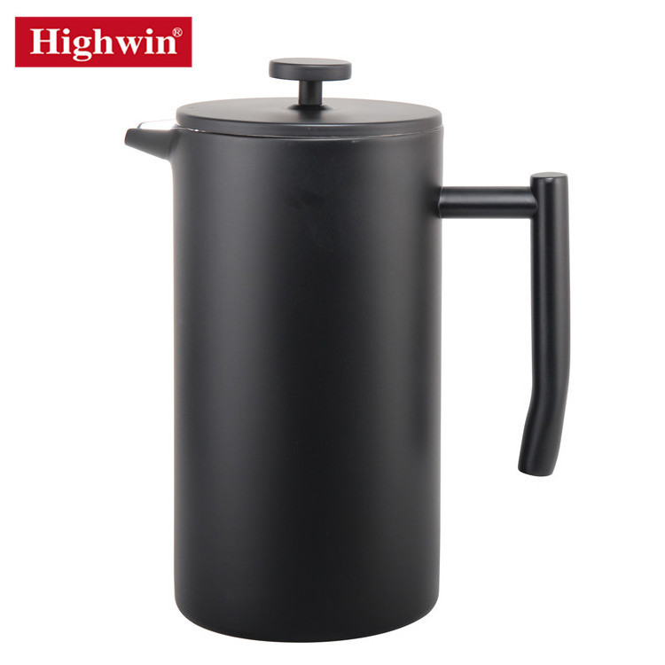 BSCI 1000ml Double Wall Stainless Steel French Press Stainless Steel 304 Material Coffee Maker