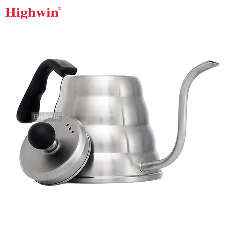 Pour Over Kettle Stovetop Gooseneck 1.2L Stainless Steel Silver Coffee Kettle