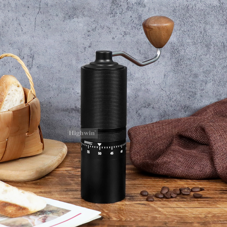 HIGHWIN External Adjustable Setting Coffee Bean Grinder with CNC Stainless Steel Conical Burr