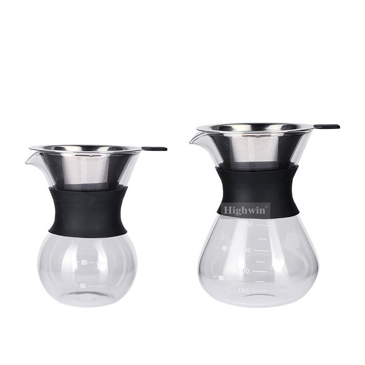 Heat Resistant Borosilicate Glass Coffee Maker Glass Pour Over Coffee Pot