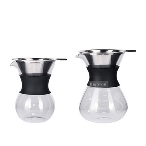 Heat Resistant Borosilicate Glass Coffee Maker Glass Pour Over Coffee Pot