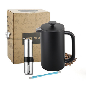 HIGHWIN Portable Manual Cold Brew Coffee Maker Stainless Steel French Coffee Press