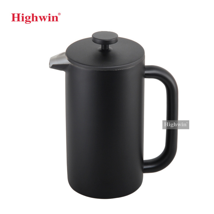 HIGHWIN Portable Manual Cold Brew Coffee Maker Stainless Steel French Coffee Press