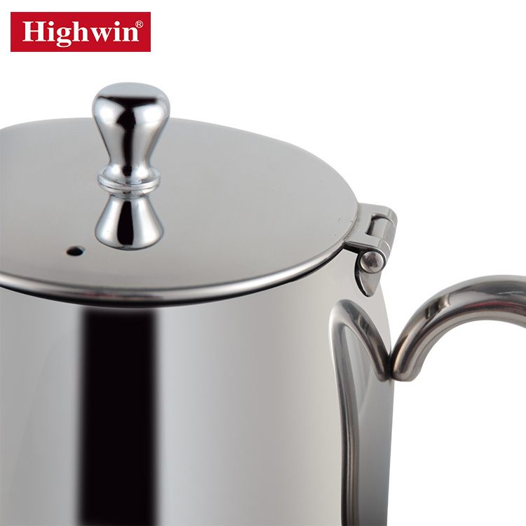 1500ml Best Quality Metal Pot Green Tea Single Wall Stainless Steel Restaurant Tea Kettle