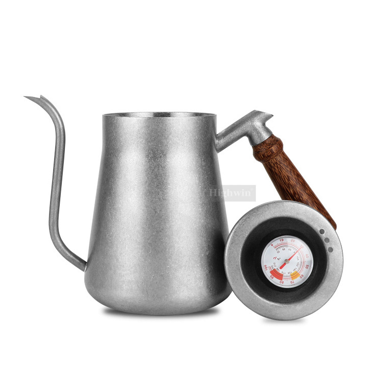 HIGHWIN Stainless Steel Gooseneck Kettle with Thermometer Pour Over Coffee Kettle